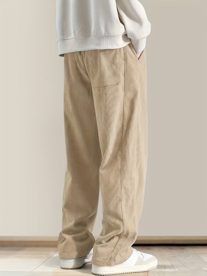 Relaxed drawstring corduroy everyday trousers for men | Ellison -8