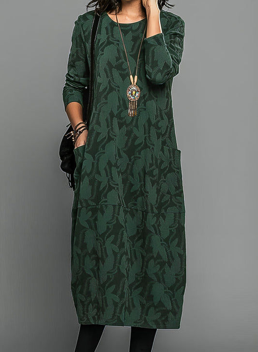 Elegant winter dress with long sleeves for women | Dina