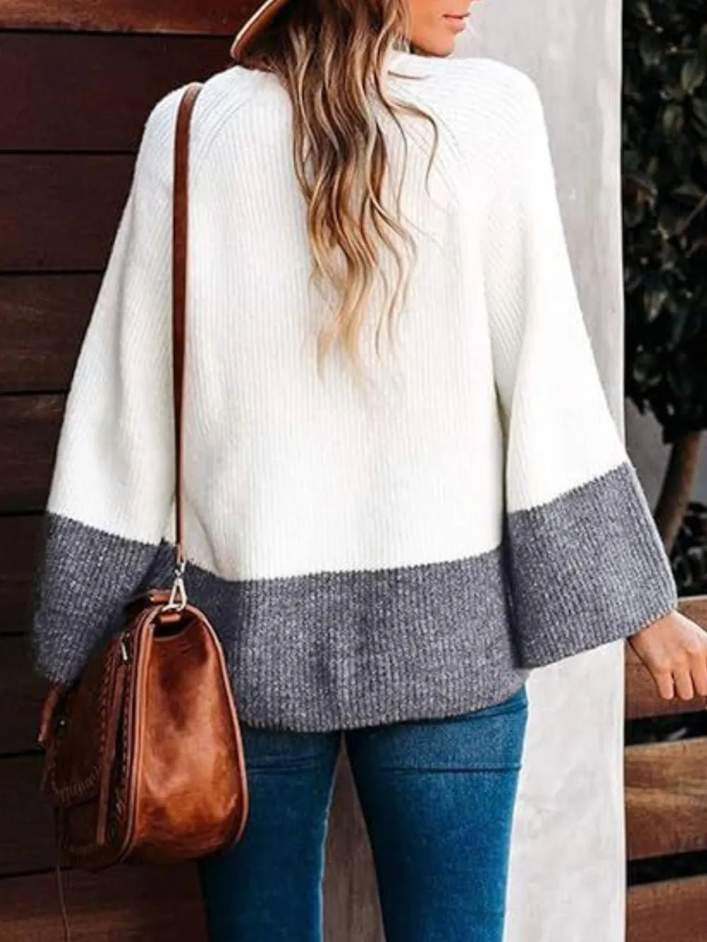 Jumper colorblock haut long for women -2