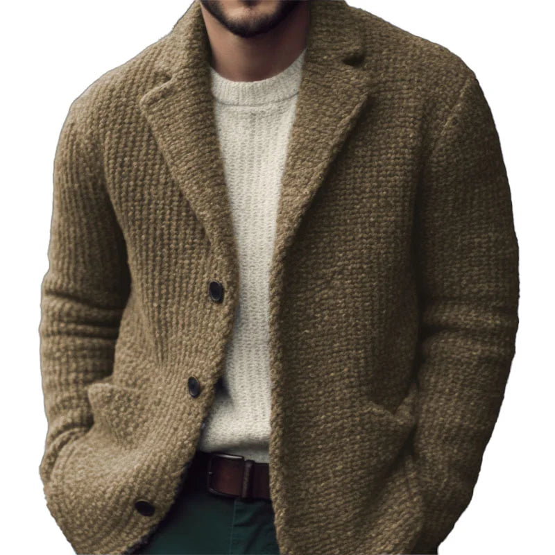 Regular-fit cardigan buttons jacket for men | Derek -3