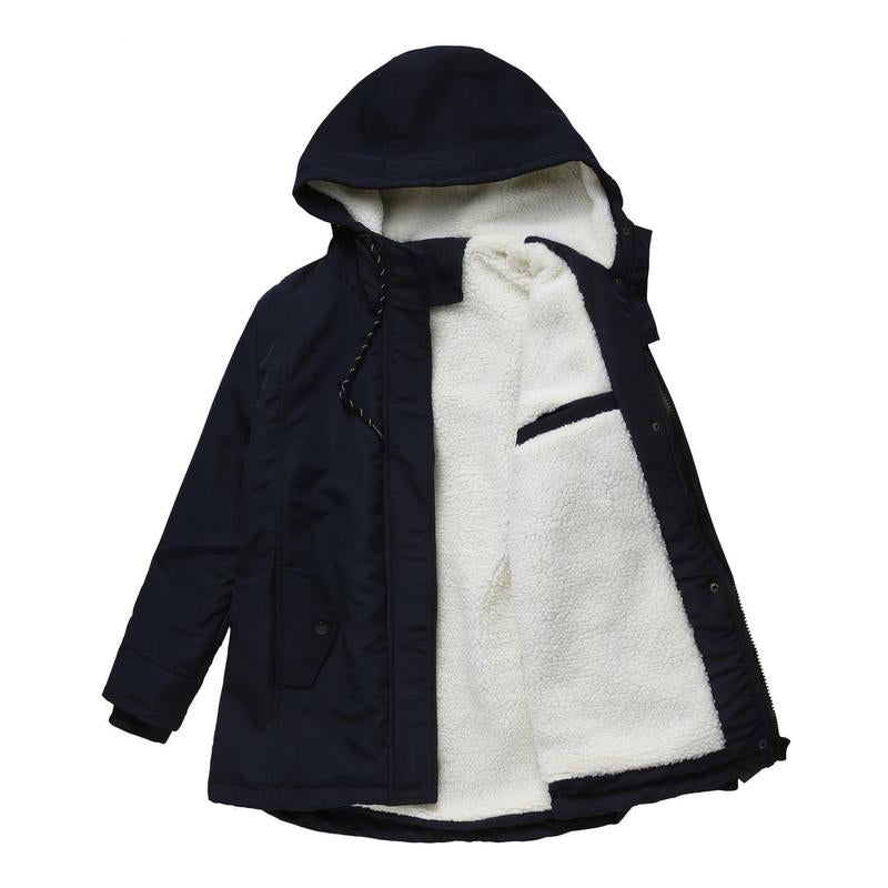 Thick hooded quilted-lining winter coat for women | Amina -7