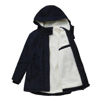 Thick hooded quilted-lining winter coat for women | Amina -7