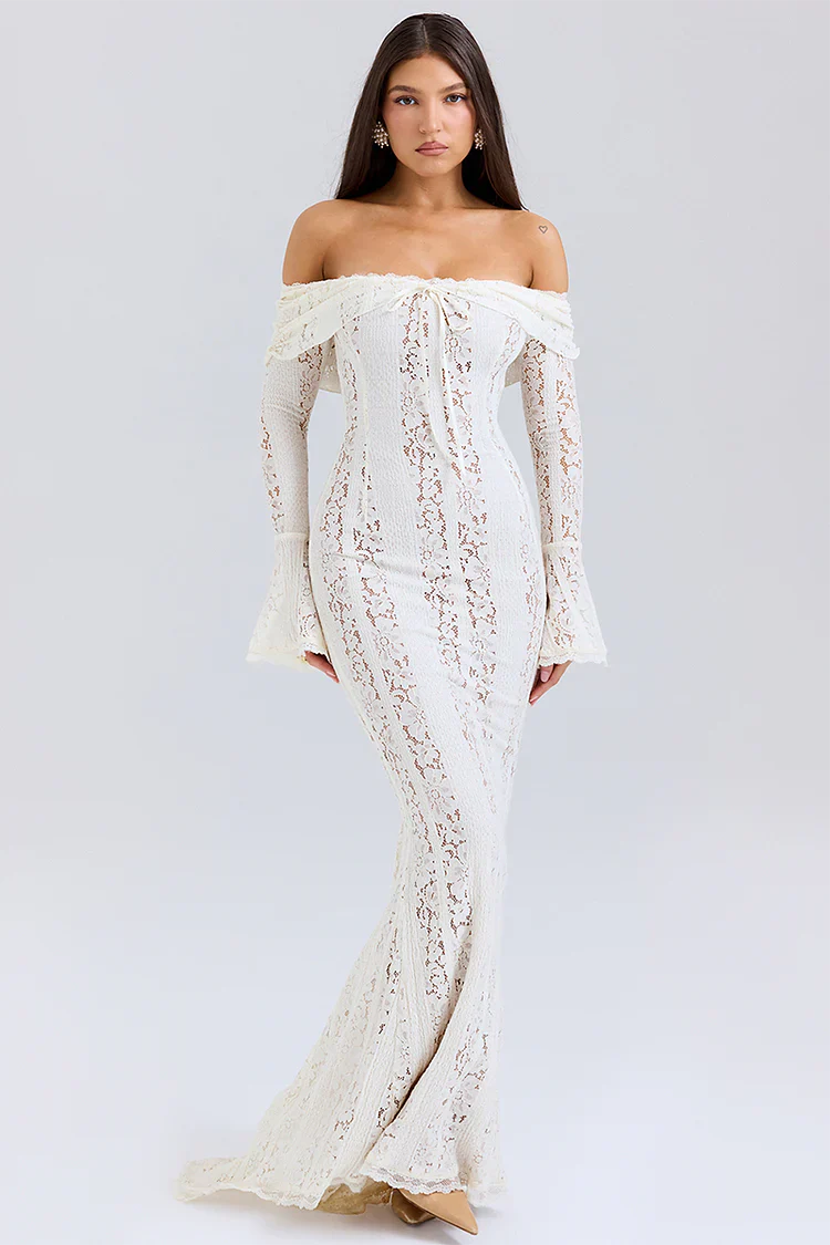 Lace maxi dress for women | Juliette -9