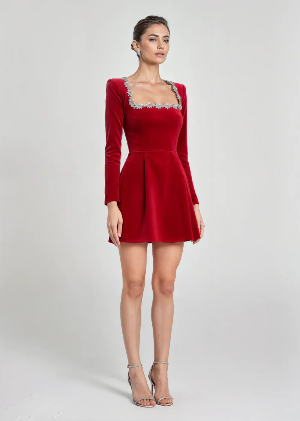 Chic velvet mini dress for women | Willow -7