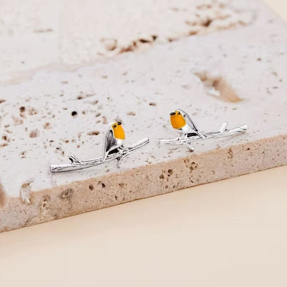 Bird earrings with robin-inspired design for women | Robinelle