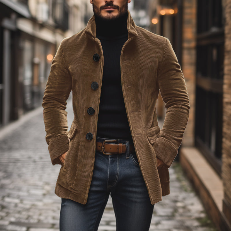 Slim-fit corduroy coat for men | Emerson -11