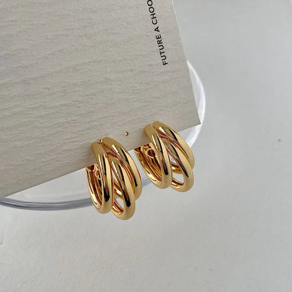 Trinova stacked hoop earrings for women | Aurelia -6