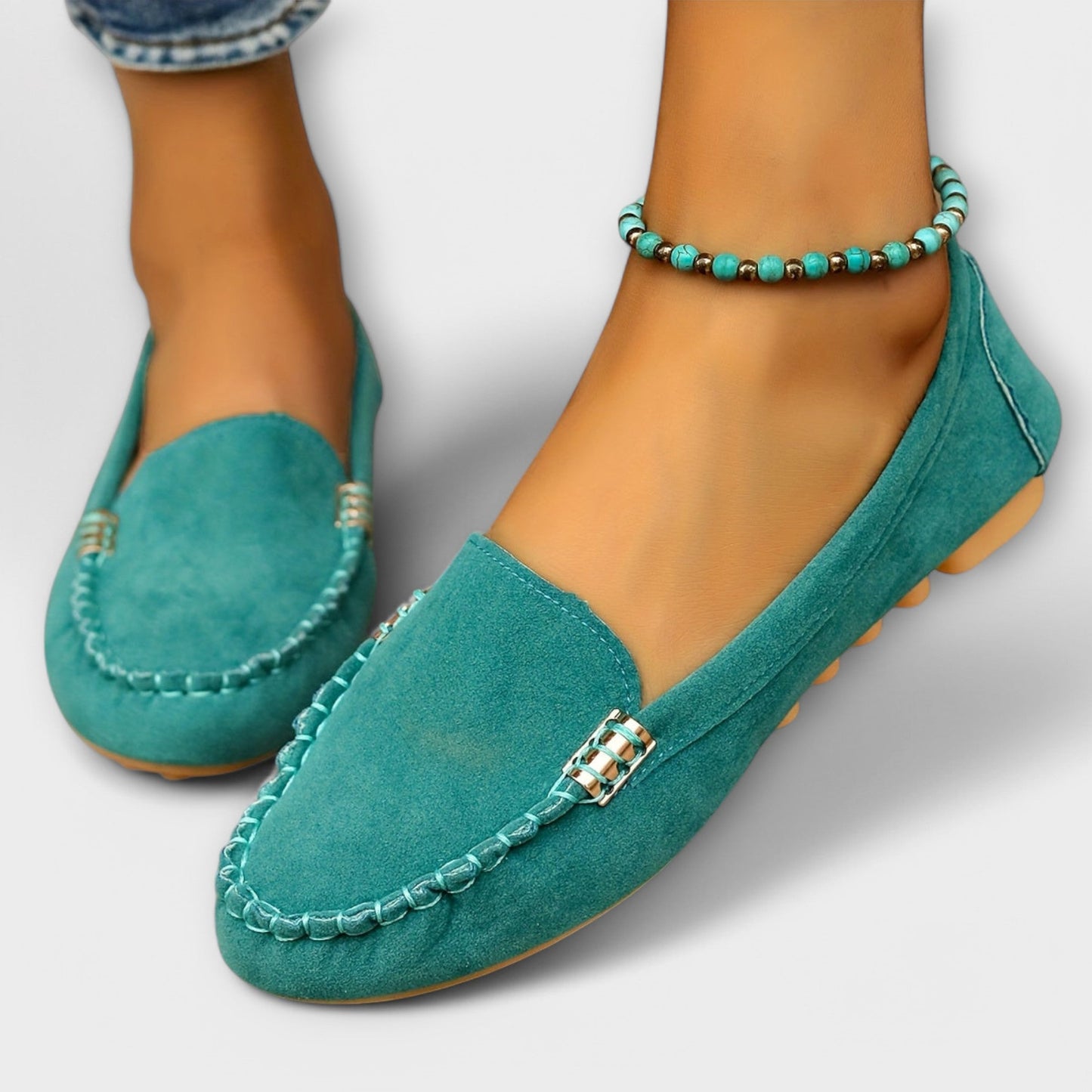 Slip-on moccasin loafers with refined detailing for women | Bianca