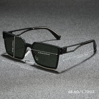 Classic retro half-frame everyday shades for men | Viridian -8