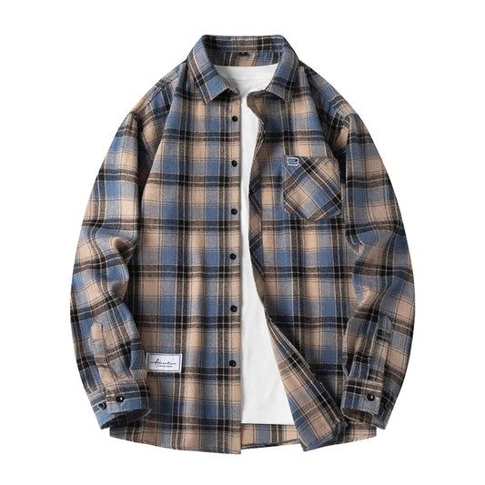 Classic plaid button-front flannel shirt for men | Thatcher -1
