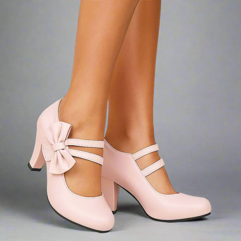 Classic bow-detail elegant heels for women | Bella -6