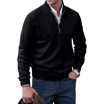 Aurelle Calvin quarter-zip jumper for men