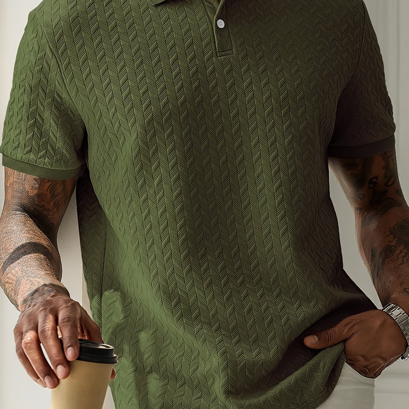 Classic textured everyday polo shirt for men | Ellison -11