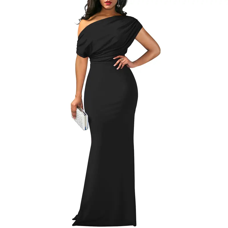 Elegant off-shoulder bodycon evening gown for women | Roselyn -1