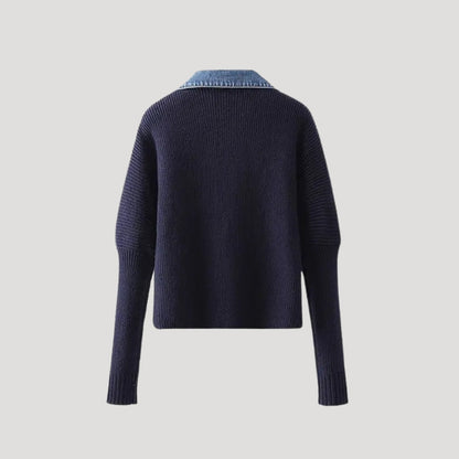Knit cardigan with contrast trim for women | Selene