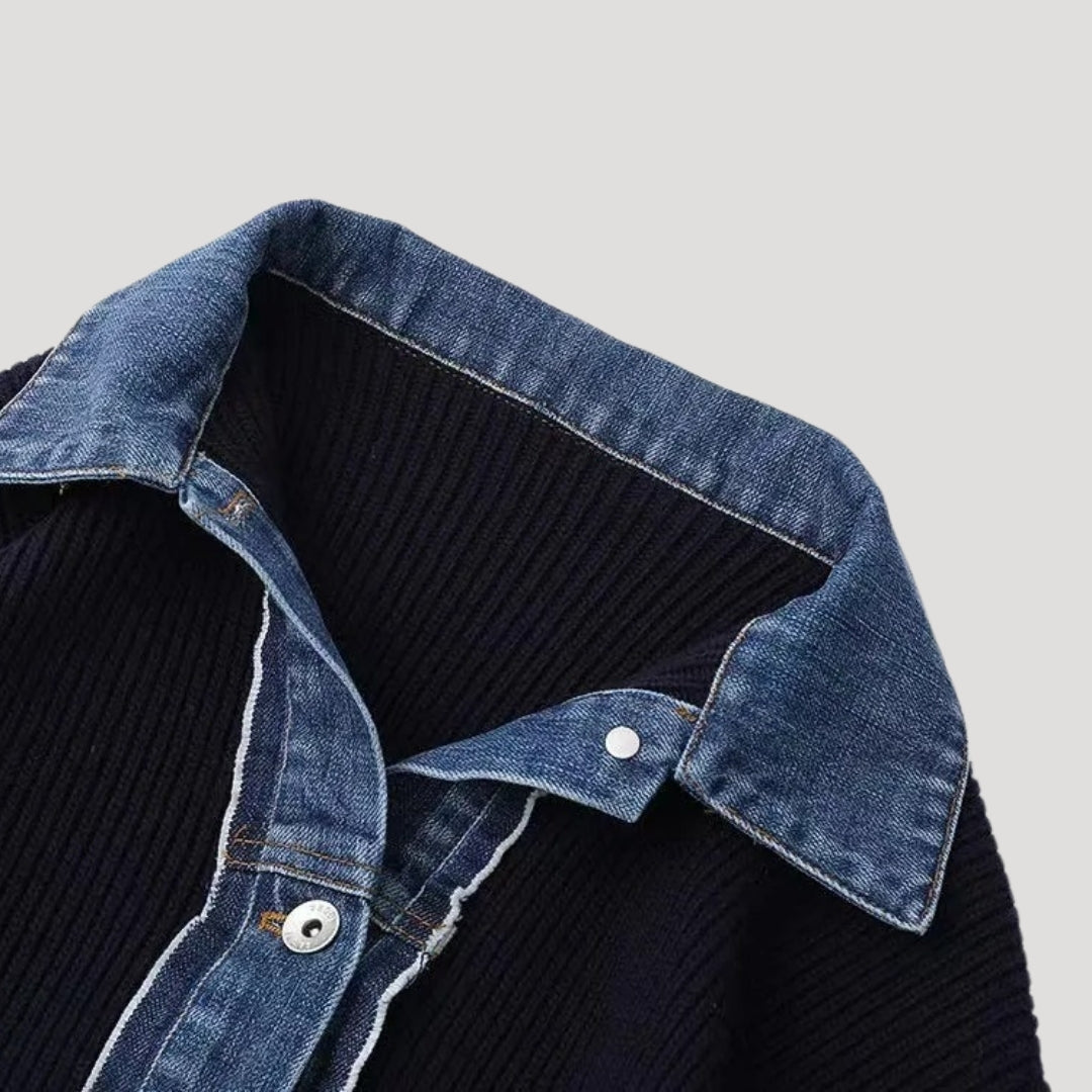 Knit cardigan with contrast trim for women | Selene