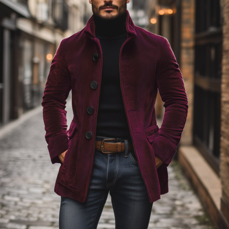 Slim-fit corduroy coat for men | Emerson -15