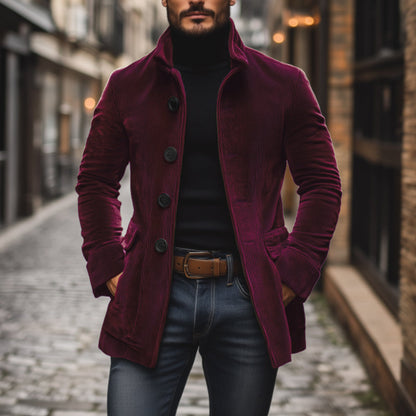 Slim-fit corduroy coat for men | Emerson -15