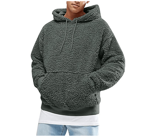Fluffy teddy hoodie with hood for men | Arvid