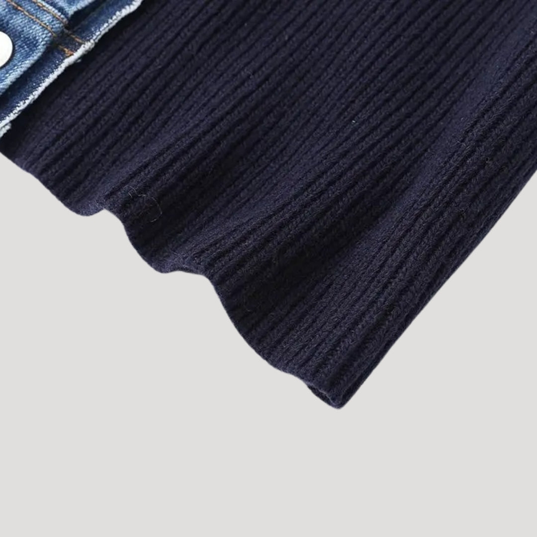Knit cardigan with contrast trim for women | Selene
