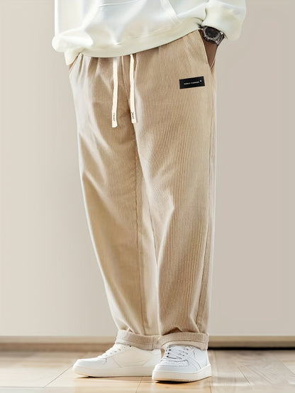 Relaxed drawstring corduroy everyday trousers for men | Ellison -2