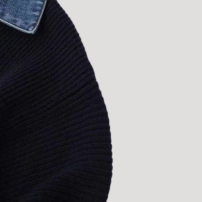 Knit cardigan with contrast trim for women | Selene