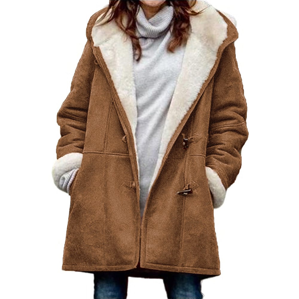 Coat elegant capuche style refined for women -8