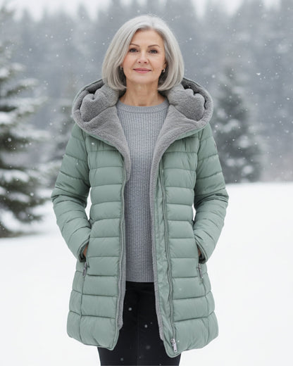 Warm hooded puffer winter coat for women | Olivia -10