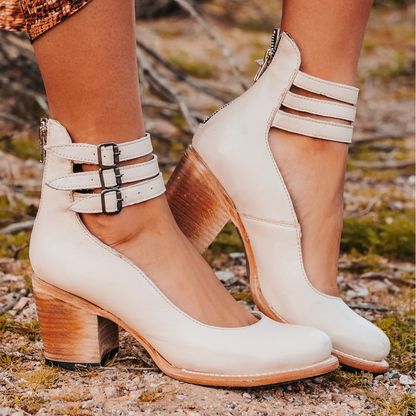 Vintage ankle strap sandal heels for women | Verona