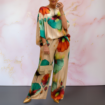 Elegant satin two-piece set for women | Moniek -4