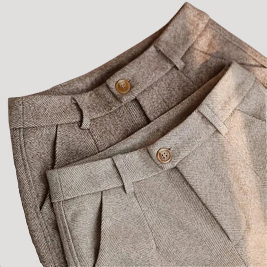 Heritage herringbone tailored trousers for men | Alden