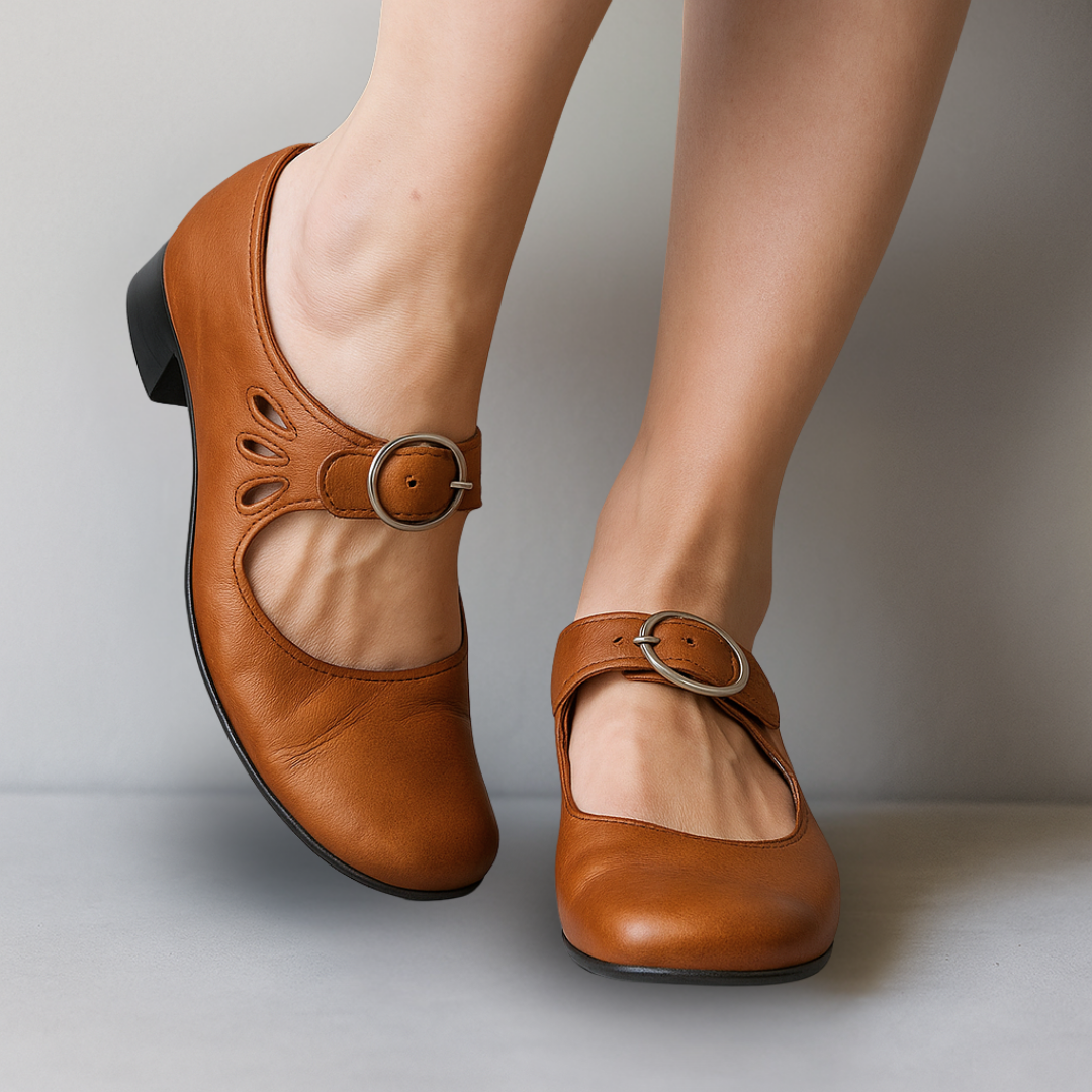 Classic orthopaedic everyday leather flats for women | Mary -8