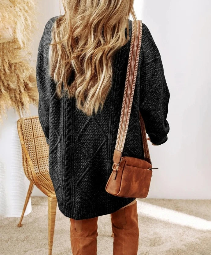 Juno cable knit jumper for women | Elara -10