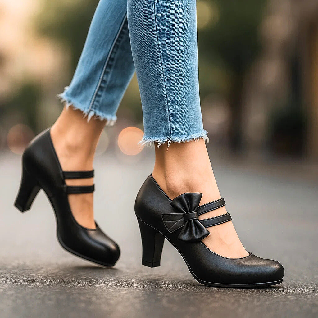 Classic bow-detail elegant heels for women | Bella -2