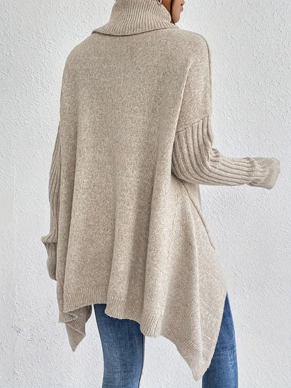 Oversized knit turtleneck everyday jumper for women | Elowen -6