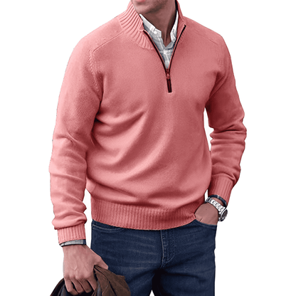 Aurelle Calvin quarter-zip jumper for men