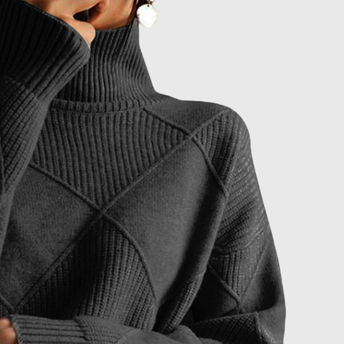 Relaxed cosy knit turtleneck everyday jumper for women | Lunelle -8