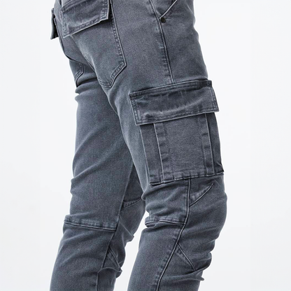 Cargo denim trousers for men | Hunter -5