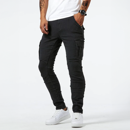 Cargo denim trousers for men | Hunter -8