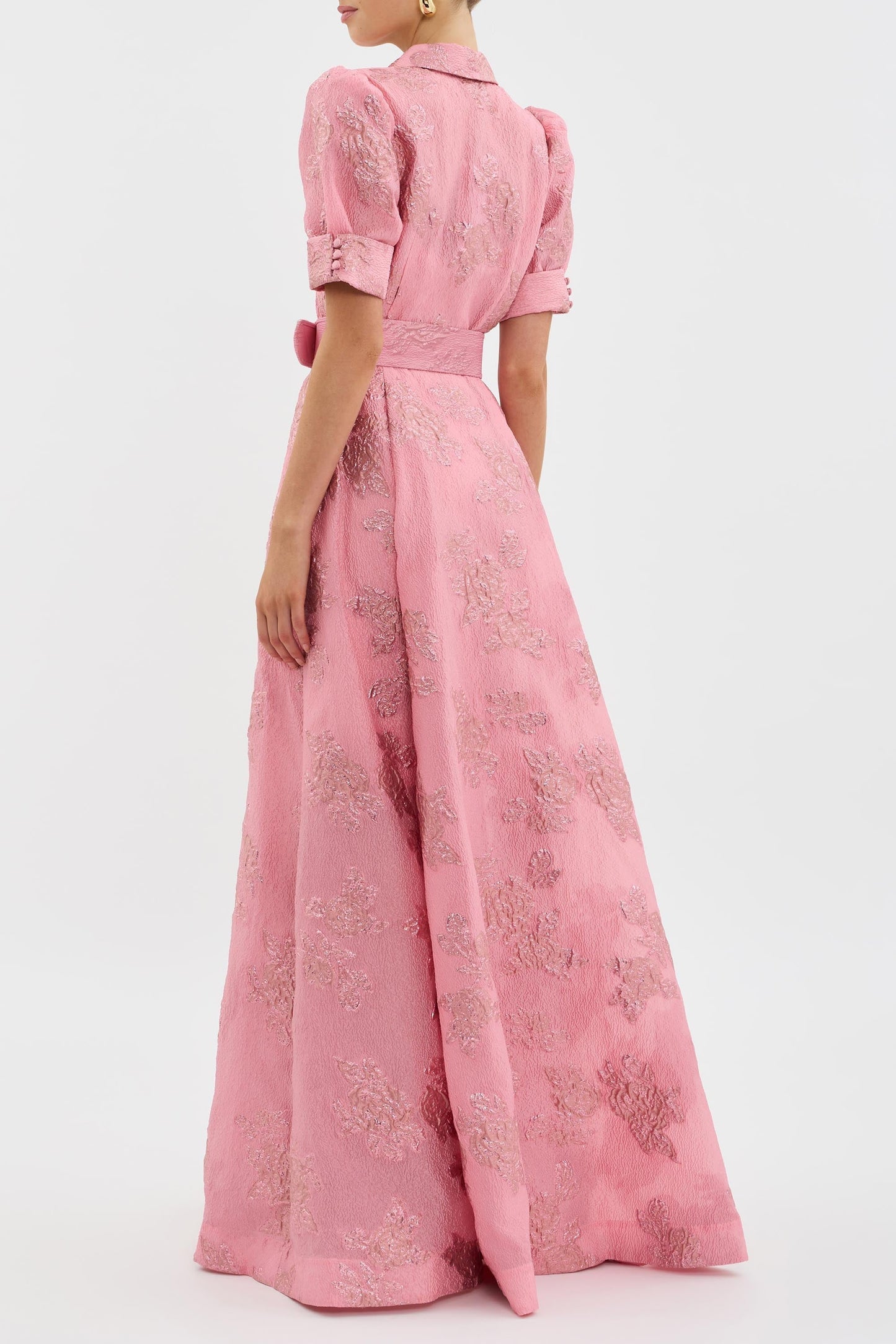 Elegant short puffed sleeve dress for women | Olivia -5