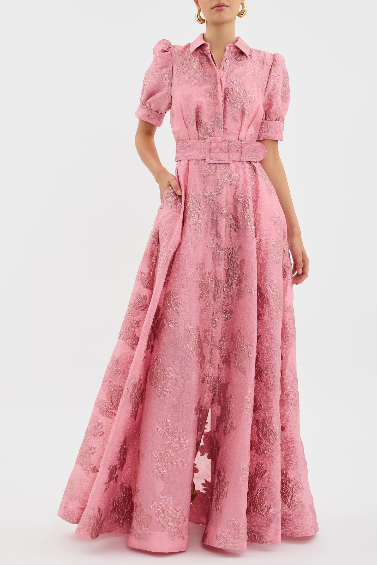 Elegant short puffed sleeve dress for women | Olivia -3