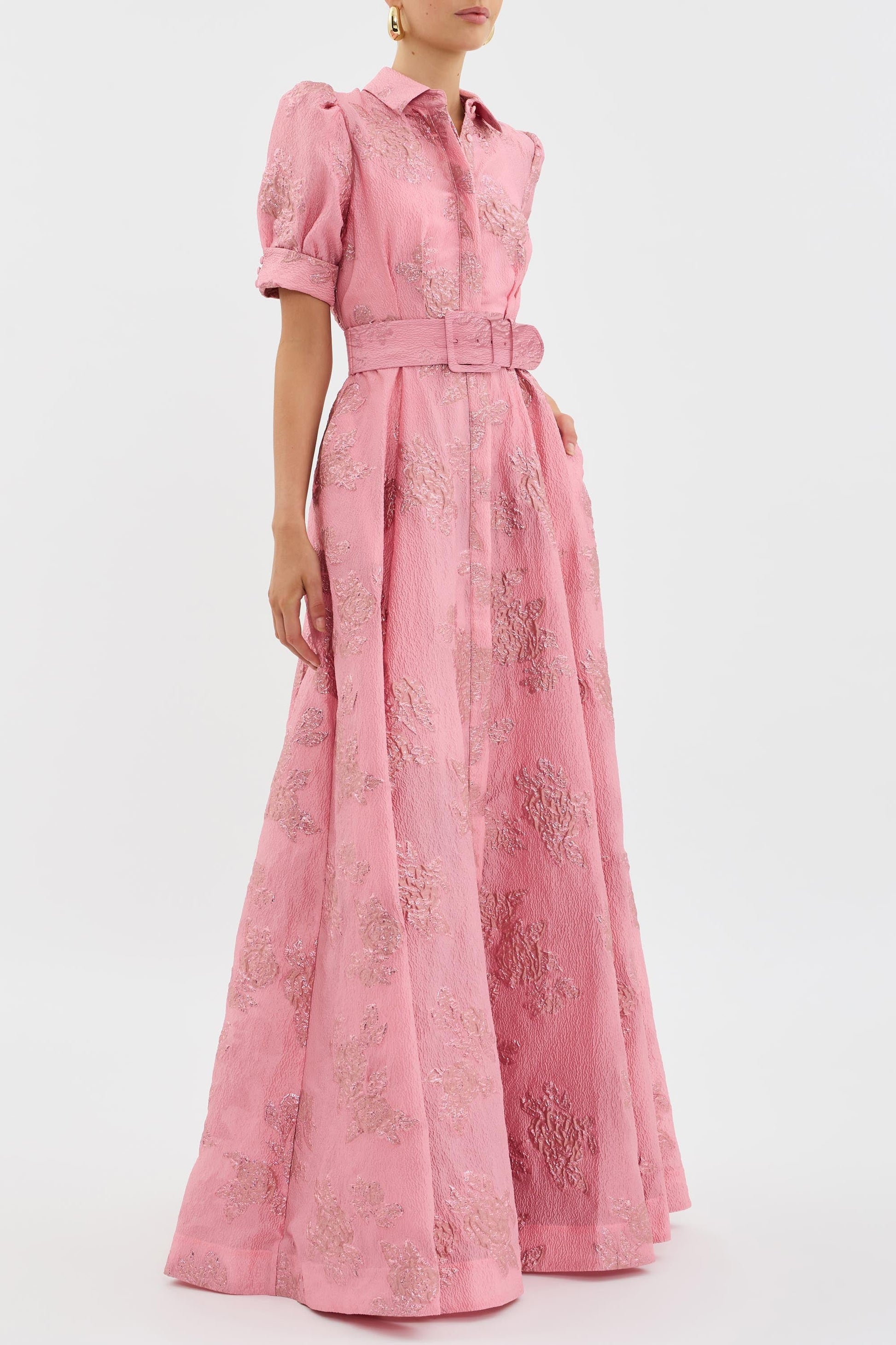 Elegant short puffed sleeve dress for women | Olivia -4