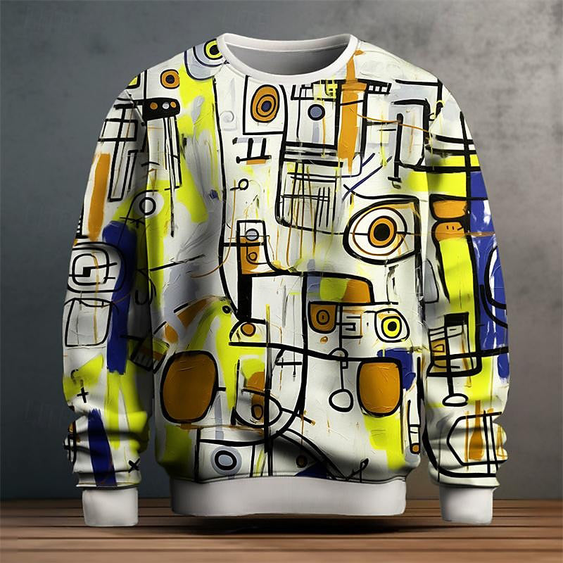 Art-inspired patterned jumper for men | Orion -3