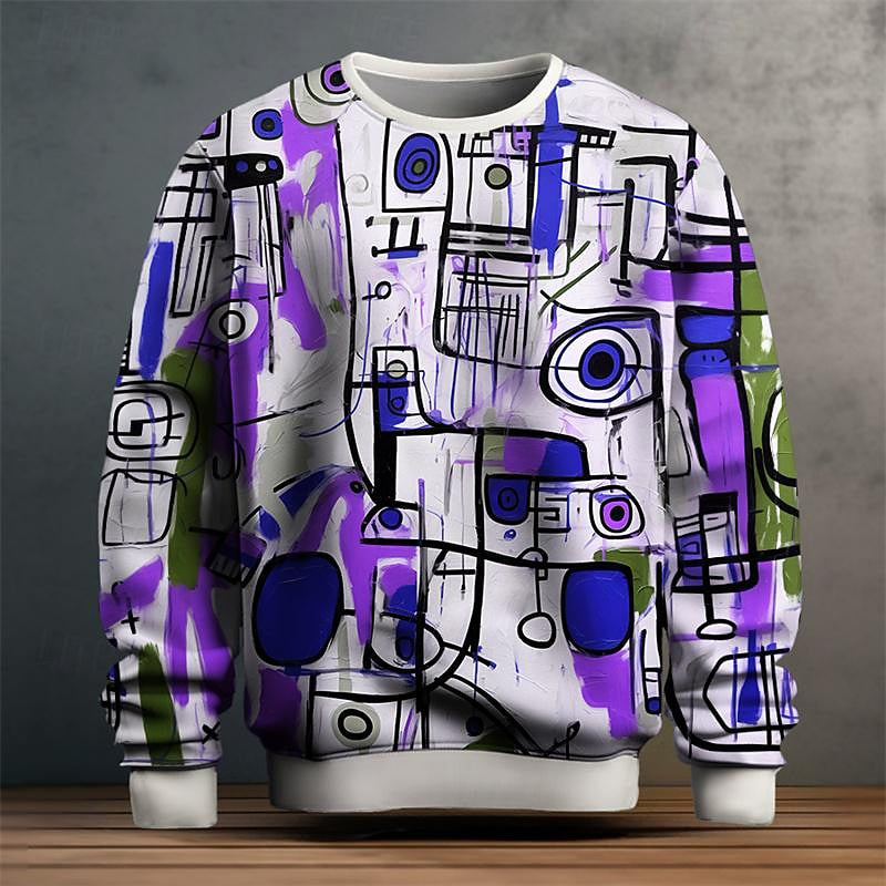 Art-inspired patterned jumper for men | Orion -5
