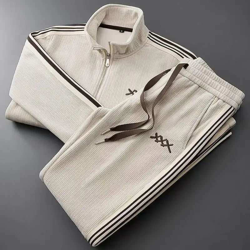 Corduroy sport tracksuit for men | Lucian -1