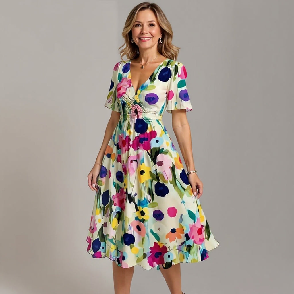 Elegant colourful dress for women | Liora -1