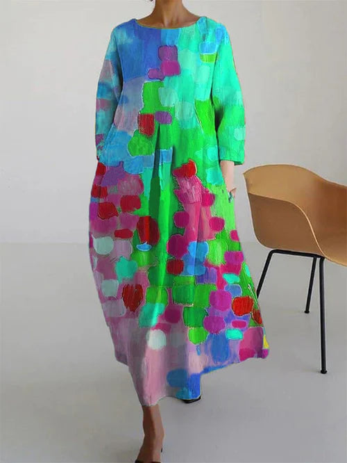 Floral summer dress flared fit trousers for women | Mariselle -3