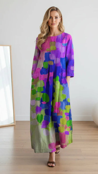 Floral summer dress flared fit trousers for women | Mariselle -1