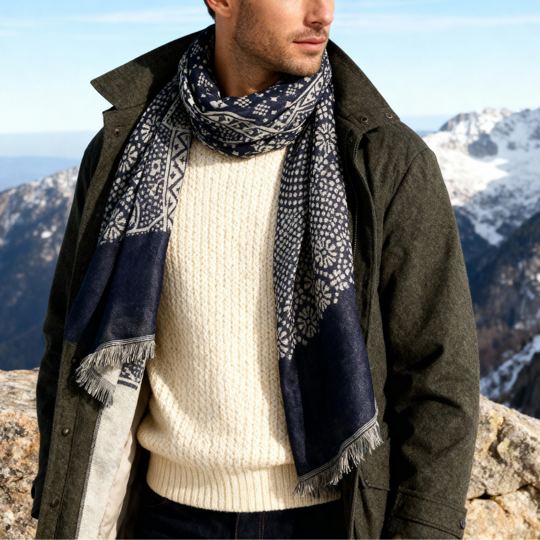 Classic cotton everyday scarf for men | Arnaud Paris -3