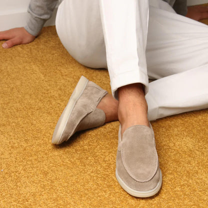 Classic slip-on suede yacht loafers for men | Alden -1